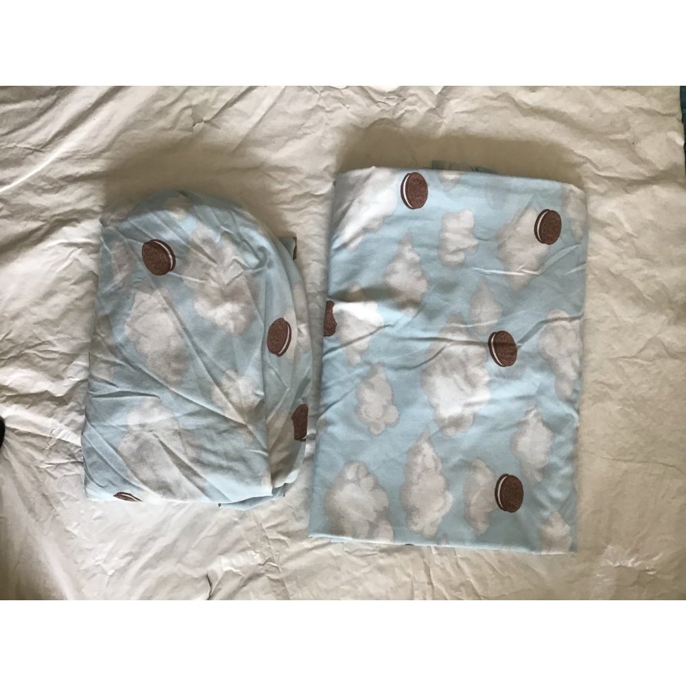 Springs Dreaming of Oreo Cookies Double Size Flat Fitted Sheet Blue Cloud